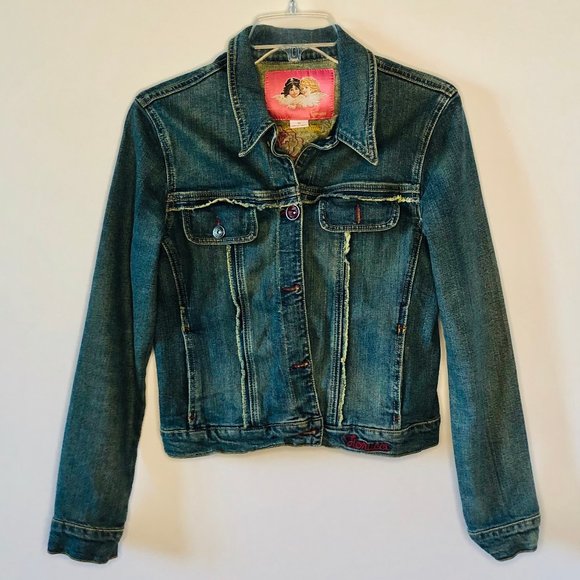 Fiorucci Jackets & Blazers - Distressed Embroider Vintage Inspired Denim Jacket